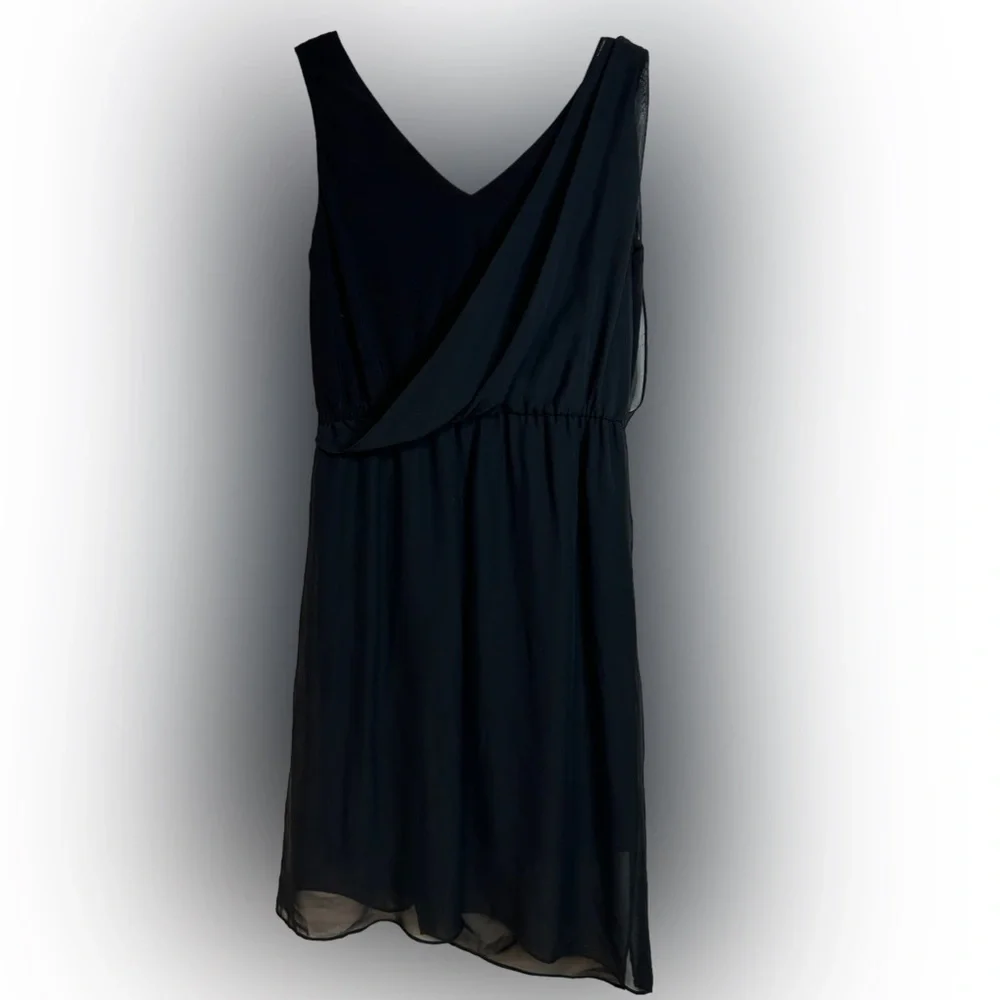 Adrianna Papell Asymmetrical Draped Flowing Dress in Black Size S - Picture 14 of 15